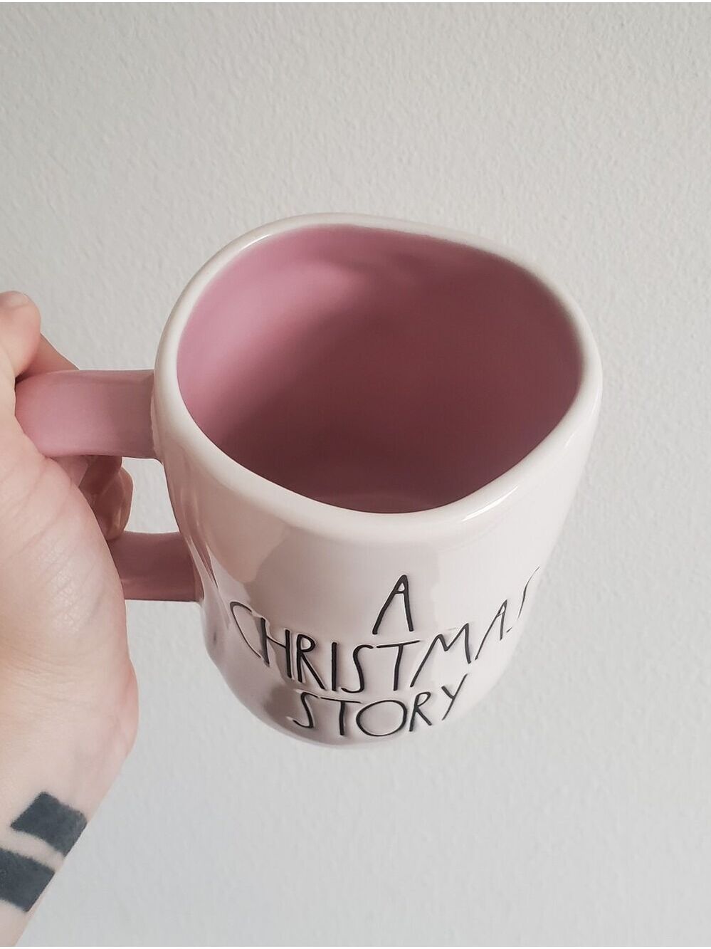 Rae Dunn A Christmas Story Pink-Handle Ceramic Mug Artisan Magenta - Picture 6 of 10
